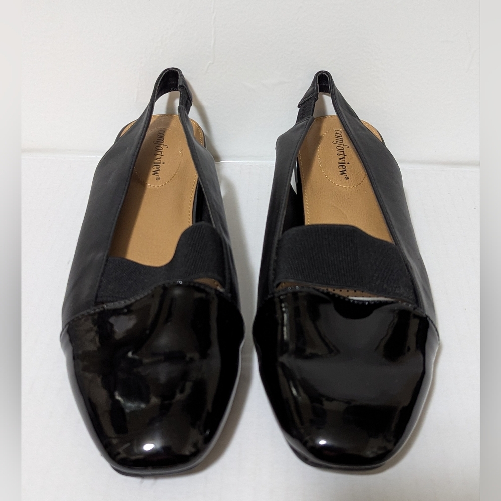 SZ 8.5 M Comfortview Women's Patent Leather Cap Toe "Sera" Slingback Dress Shoe